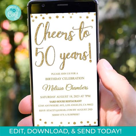 paperless 50th birthday invitations